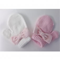 KIDS6222-13: Infant Mittens with Bow (13 cm)